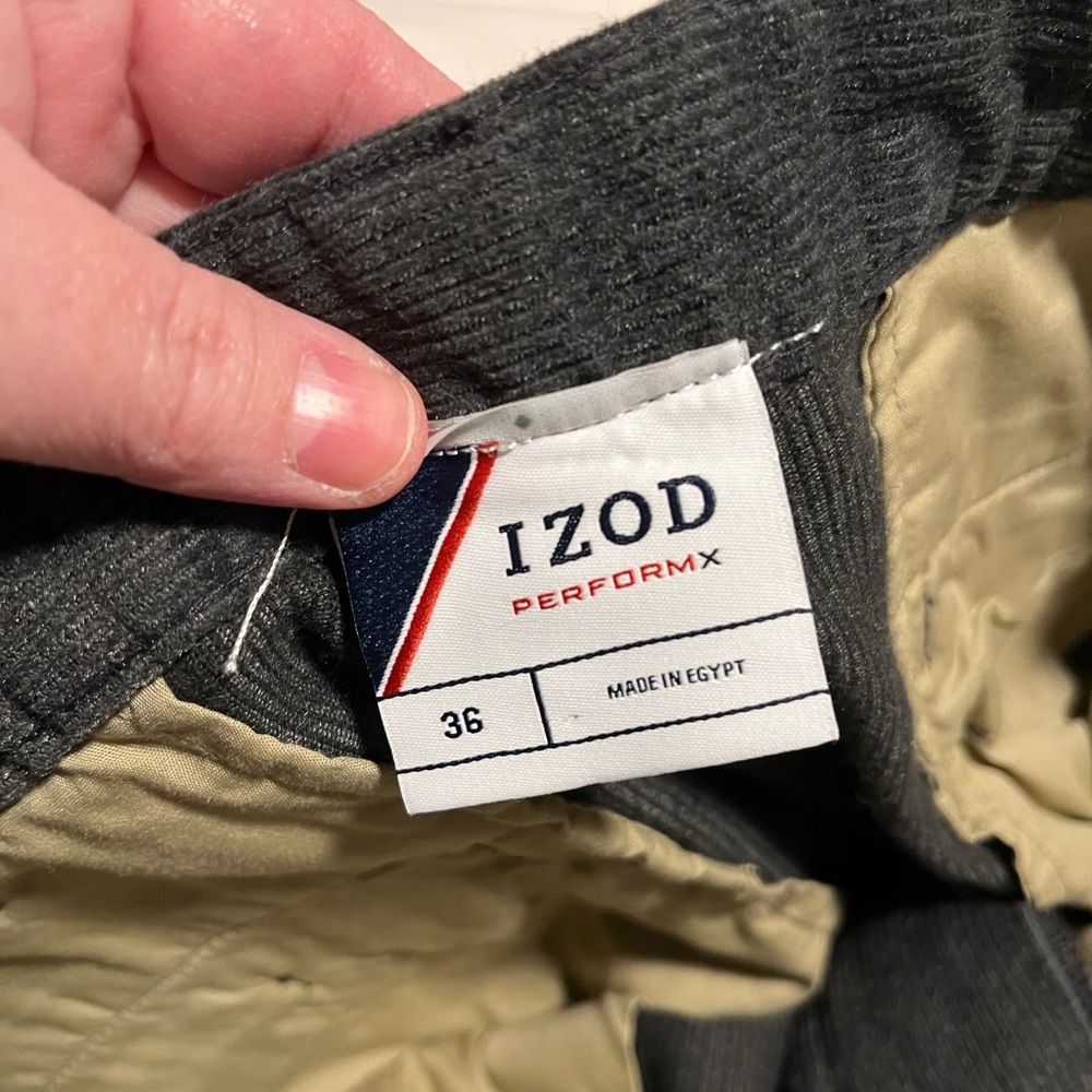 Izod Perform X Men's Dark Gray Corduroy Pants Waist 36 - Picture 4 of 10